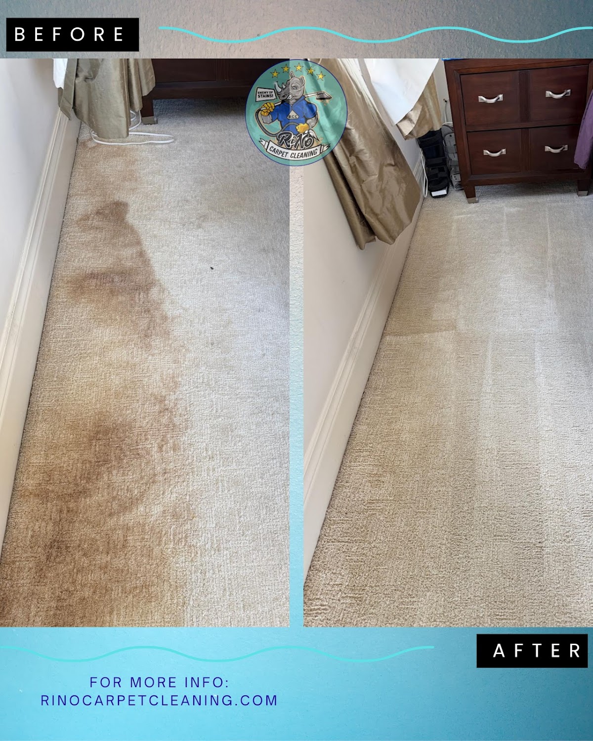 Freshly cleaned carpet in a bright Denver living room